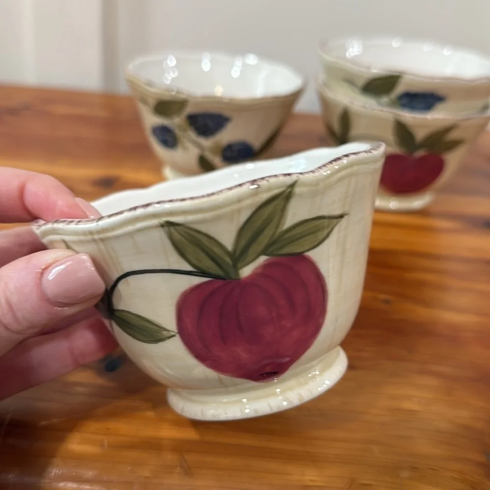 Pfaltzgraff Antique Garden Print Mini Dessert Bowls Set of 4